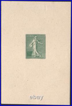 N°129/33 Semeuse lignées 4 Épreuves avec valeur évidée TB Cert. Brun