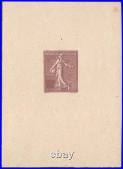 N°129/33 Semeuse lignées 4 Épreuves avec valeur évidée TB Cert. Brun N°129/33 Semeuse lignées 4 Épreuves avec valeur évidée TB Cert. Brun
