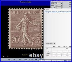 N° 131 Semeuse lignée 20c. Épreuve en bleu-gris sur chine TB Remarquable R