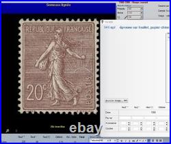 N° 131 Semeuse lignée 20c. Épreuve en bleu-gris sur chine TB Remarquable R