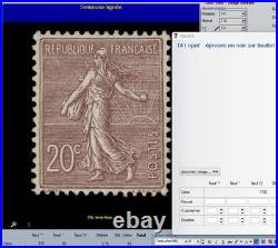 N° 131 Semeuse lignée 20c. Épreuve en bleu-gris sur chine TB Remarquable R