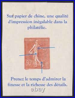 N° 131 Semeuse lignée 20c. Épreuve en bleu-gris sur chine TB Remarquable R
