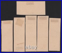 N°137-142 Semeuse camée, Série complète Dentelure figurée, Paires R Cert. Brun