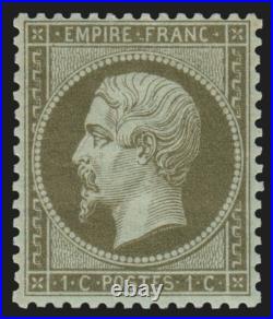 N°19, Napoléon 1c vert-olive, neuf sans charnière, signé CALVES SUPERBE