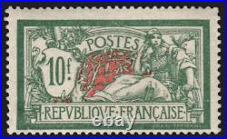N°207, Merson 10fr vert et rouge, neuf sans charnière, signé CALVES TB