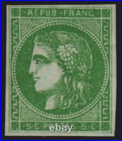 N°42Ba, Bordeaux 5c vert-jaune-foncé, neuf avec charnière, signé A. BRUN TB N°42Ba, Bordeaux 5c vert-jaune-foncé, neuf avec charnière, signé A. BRUN TB