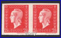 N°693a Marianne de Dulac 2f40 rouge Non Dentelé issu du BF4 /TB Signé Brun