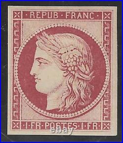 N° 6f Cérès réimpression 1862 neuve TB avec certificat Calves