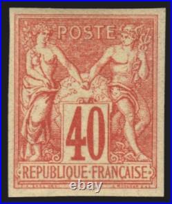 N°70a, non-dentelé, Sage 40c rouge-orange, Type I, neuf signé A. BRUN TB