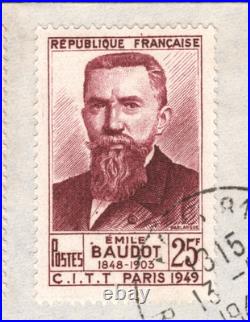 N°846A 1er Tirage/Erreur Emile Baudot oblitéré sur Enveloppe Cert. Brun RARE N°846A 1er Tirage/Erreur Emile Baudot oblitéré sur Enveloppe Cert. Brun RARE