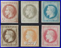 Napoléon Lauré, impréssion fine Rothschild, 6 timbres neufs de la série, TB