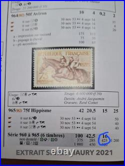 Non Dentelé 1953 # 955-960 Série Essais Couleurs J. O. Helsinki, Neuf Sportif