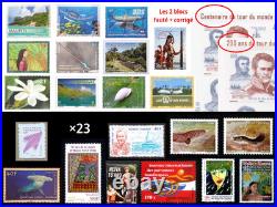 POLYNÉSIE FRANÇAISE neuf Lot de 23 timbres dont les 2 blocs fauté et corrigé
