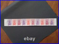 Rare bande 10 timbres France essais de couleur non dentelés neufs XX yt 1337