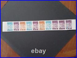 Rare bande 10 timbres France essais de couleur non dentelés neufs XX yt 1407
