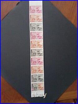 Rare bande 10 timbres France essais de couleur non dentelés neufs XX yt 1409