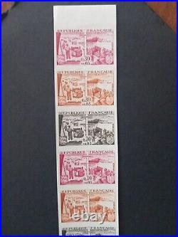 Rare bande 10 timbres France essais de couleur non dentelés neufs XX yt 1409