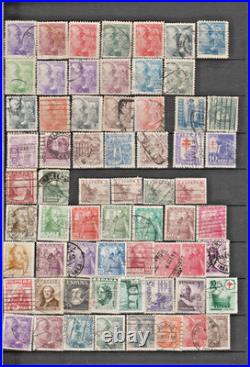 Ref 373-timbres Espagne Lot 1870 Timbres 1850/1987 Obliteres Et Neufs Bon