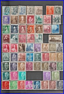 Ref 373-timbres Espagne Lot 1870 Timbres 1850/1987 Obliteres Et Neufs Bon
