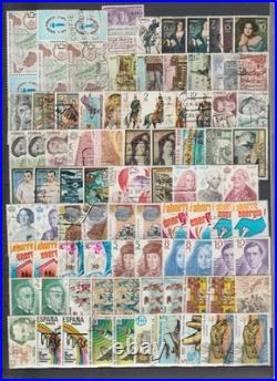 Ref 373-timbres Espagne Lot 1870 Timbres 1850/1987 Obliteres Et Neufs Bon