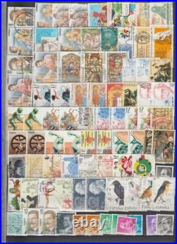 Ref 373-timbres Espagne Lot 1870 Timbres 1850/1987 Obliteres Et Neufs Bon