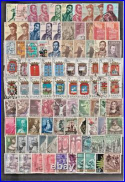 Ref 373-timbres Espagne Lot 1870 Timbres 1850/1987 Obliteres Et Neufs Bon