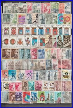 Ref 373-timbres Espagne Lot 1870 Timbres 1850/1987 Obliteres Et Neufs Bon
