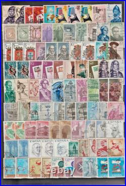 Ref 373-timbres Espagne Lot 1870 Timbres 1850/1987 Obliteres Et Neufs Bon