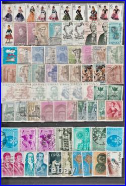 Ref 373-timbres Espagne Lot 1870 Timbres 1850/1987 Obliteres Et Neufs Bon