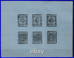Réunion bloc de 3 timbres N° 1a et 3 timbres N° 2b neufs MNH