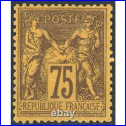 Timbre Classique N°99 Type Sage Timbre Neuf Signé Jf Brun Rare Année 1890