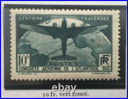 Timbre France 1936 neuf. YT 321. Traversée de l'Atlantique-Sud
