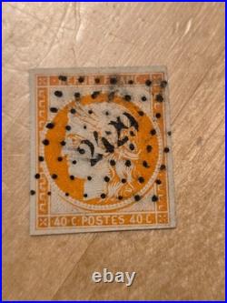 Timbre France 5 obl signé calves ref V 25/8