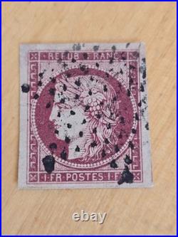 Timbre France 6B obl réparé replaqué ref V 21/2