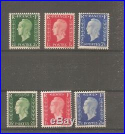 Timbre France Frankreich 1942 N°701a/701f Neuf Mh Dulac Londres