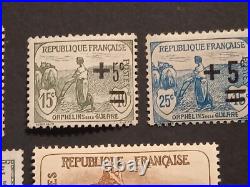 Timbre France yt 162 à 169 orphelins de guerre 1922 neufs XX