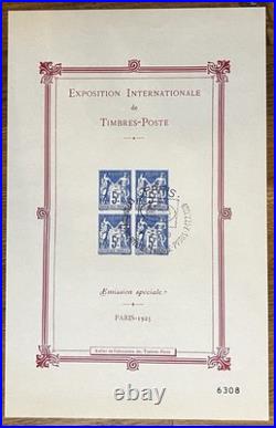 Timbre/ Vignette France bloc N°1 Expo. Phila. Inter. De 1925, neuf, TB et RR
