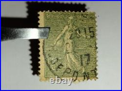 Timbre de France 15c vert gris(1) de 1903 N°130 Cote320 Oblitéré