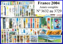 Timbres France 2004 année complète