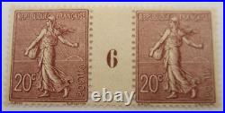 Timbres France N° 131 Millesime 6 Chocolat Neufs Avec Charniere