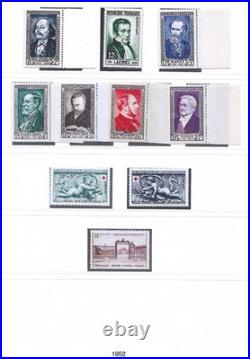 Timbres France années 1950 à 1954 complètes neufs