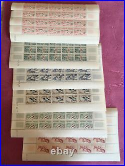 Timbres France demi feuille N° 960/65 Série J O Helsinki x 25 de 1953 N/MNH