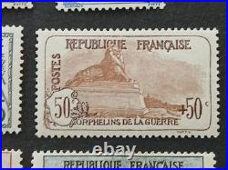 Timbres France série orphelins de guerre 1918 yt 148/155 neufs