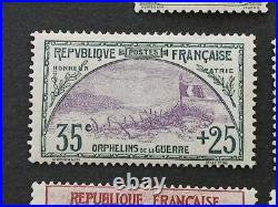 Timbres France série orphelins de guerre 1918 yt 148/155 neufs