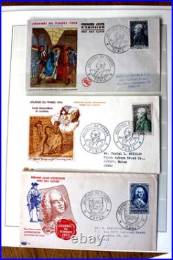 Timbres france 1945 à 1954, journée du timbre, neuf, oblitéré, 4FDC, 3 feuilles