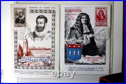 Timbres france 1945 à 1954, journée du timbre, neuf, oblitéré, 4FDC, 3 feuilles
