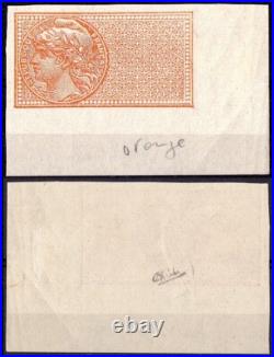 VARIETE N°33cd ORANGE COLIS POSTAUX SANS LEGENDE ET NON DENTELE SIGNE CDF