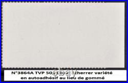 VARIETE N°3864A ADHESIF TVP 50g COEUR SCHERRER AVEC LE LOGO DE LA POSTE CERES
