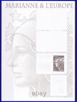 Variete Bloc F4614 Marianne Et L'europe 7v Nd Et Sans Phosphore