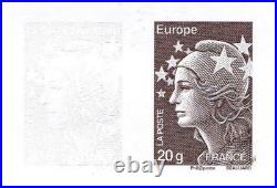 Variete Bloc F4614 Marianne Et L'europe 7v Nd Et Sans Phosphore
